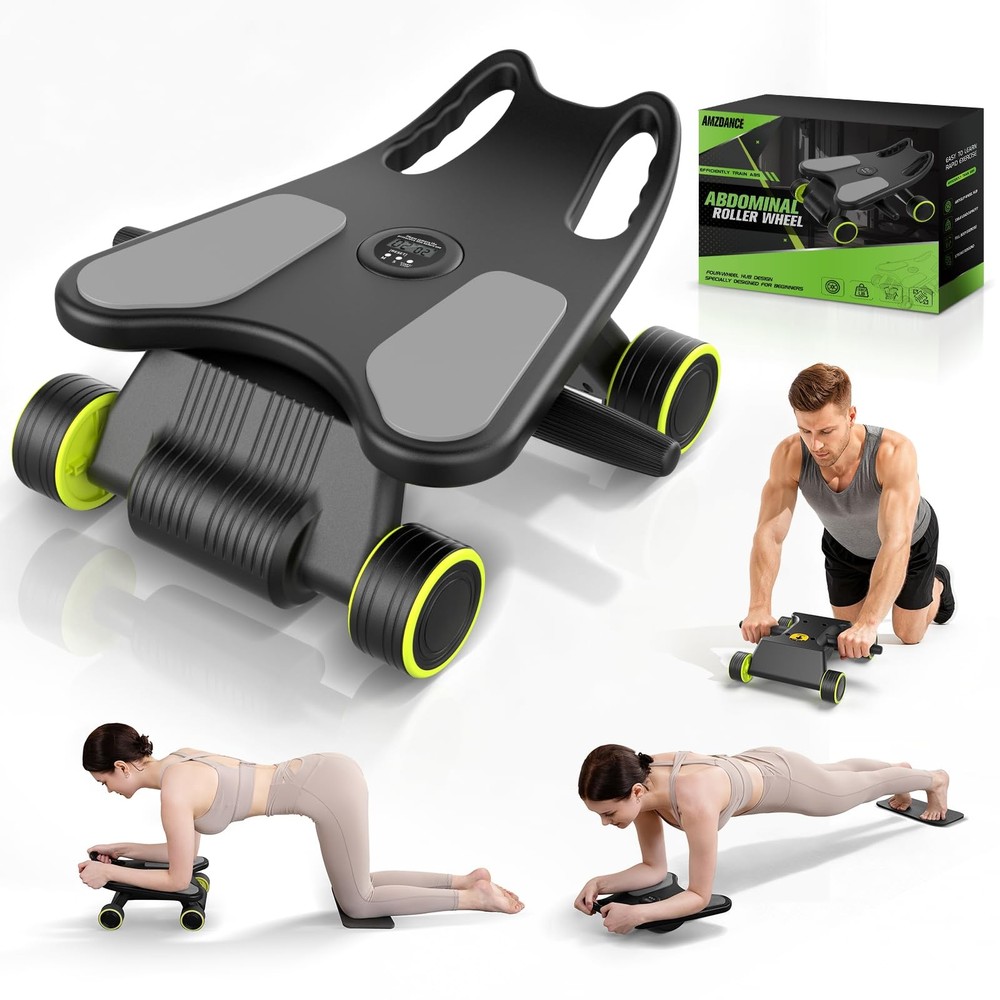 Ab Roller with Elbow Support, Core Workout Machine - 4 Wheels