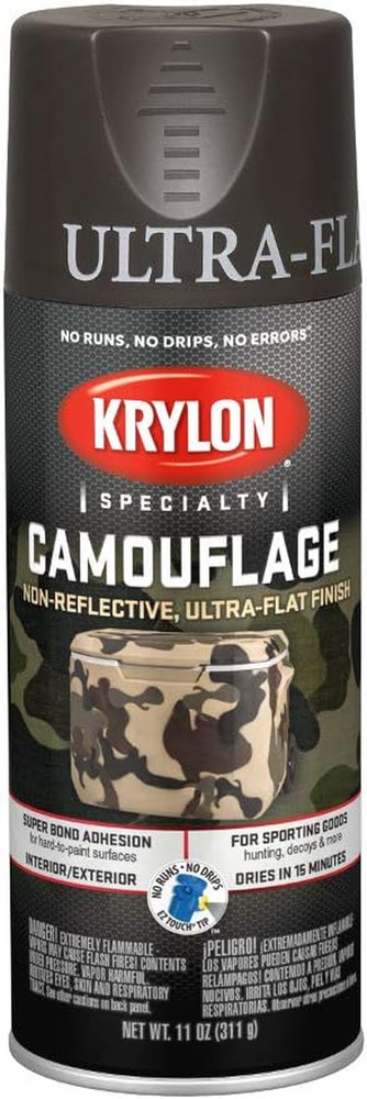 Camouflage Paint, Ultra Flat, Brown, 11 Oz