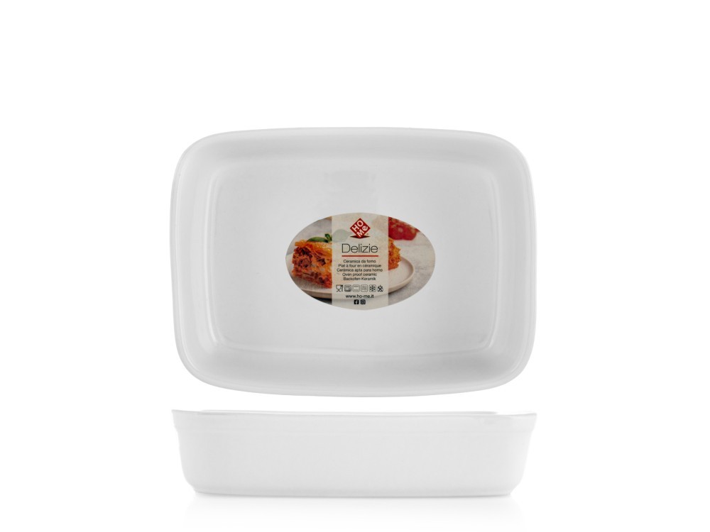 Home Rectangular White Ceramic Baking Dish 25X18.5X6 Cm