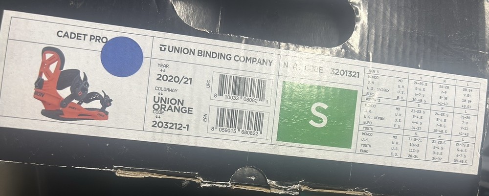Union Cadet Pro Snowboard Bindings (Small)- /NEW in box