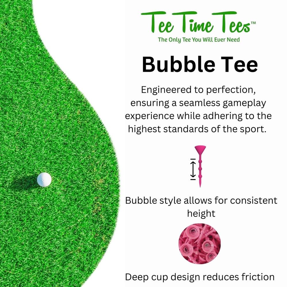 Tee Time Tees The Bubble Golf - Variable Length, Unbreakable Step-Up Pink