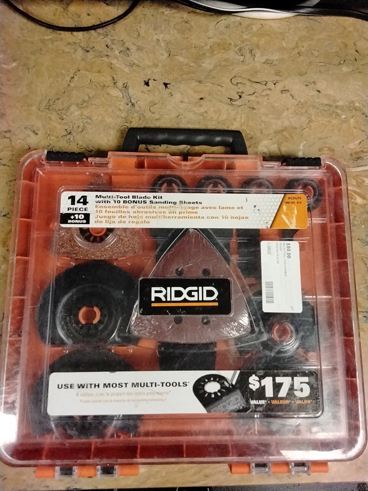 New Ridgid AC24J14 - 14-Piece Oscillating Multi-Tool Blade Accessory Kit