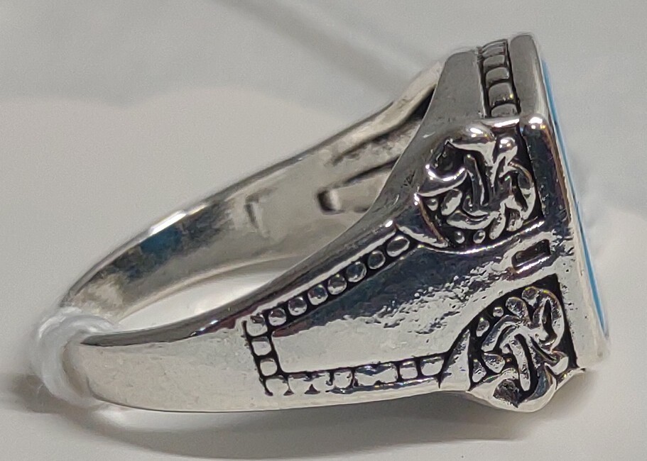 Turquoise-Like & Silver Ring