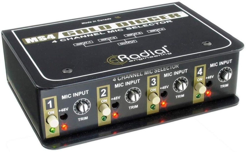 Radial Gold Digger Passive 4-Channel Mic Selector