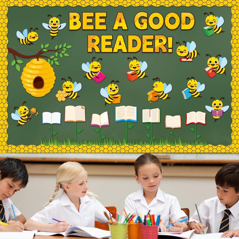 Bee Bulletin Board Decorations Bee a Good Reader Cutouts Reading Theme Bulletin