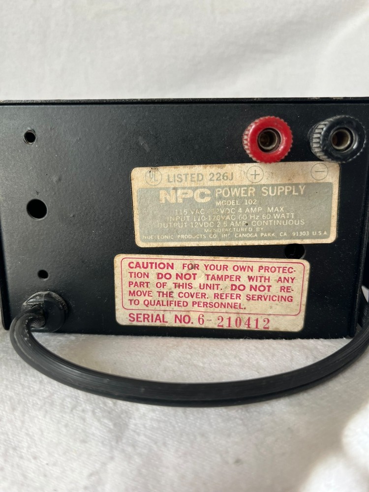 Untested NPC Model 102 Power Supply 115VAC/12 VDC 4 Amp Solid State