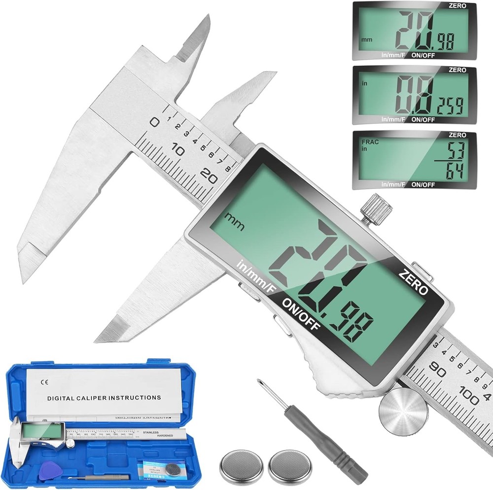 Digital Vernier Caliper, 6-inch measuring tool, featuring an LCD display
