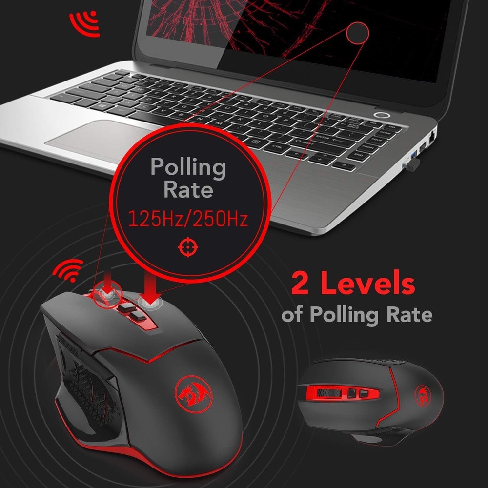 Advanced Ergonomic Wireless Gaming Mouse - Fast Response, 2400 DPI, USB Receiver