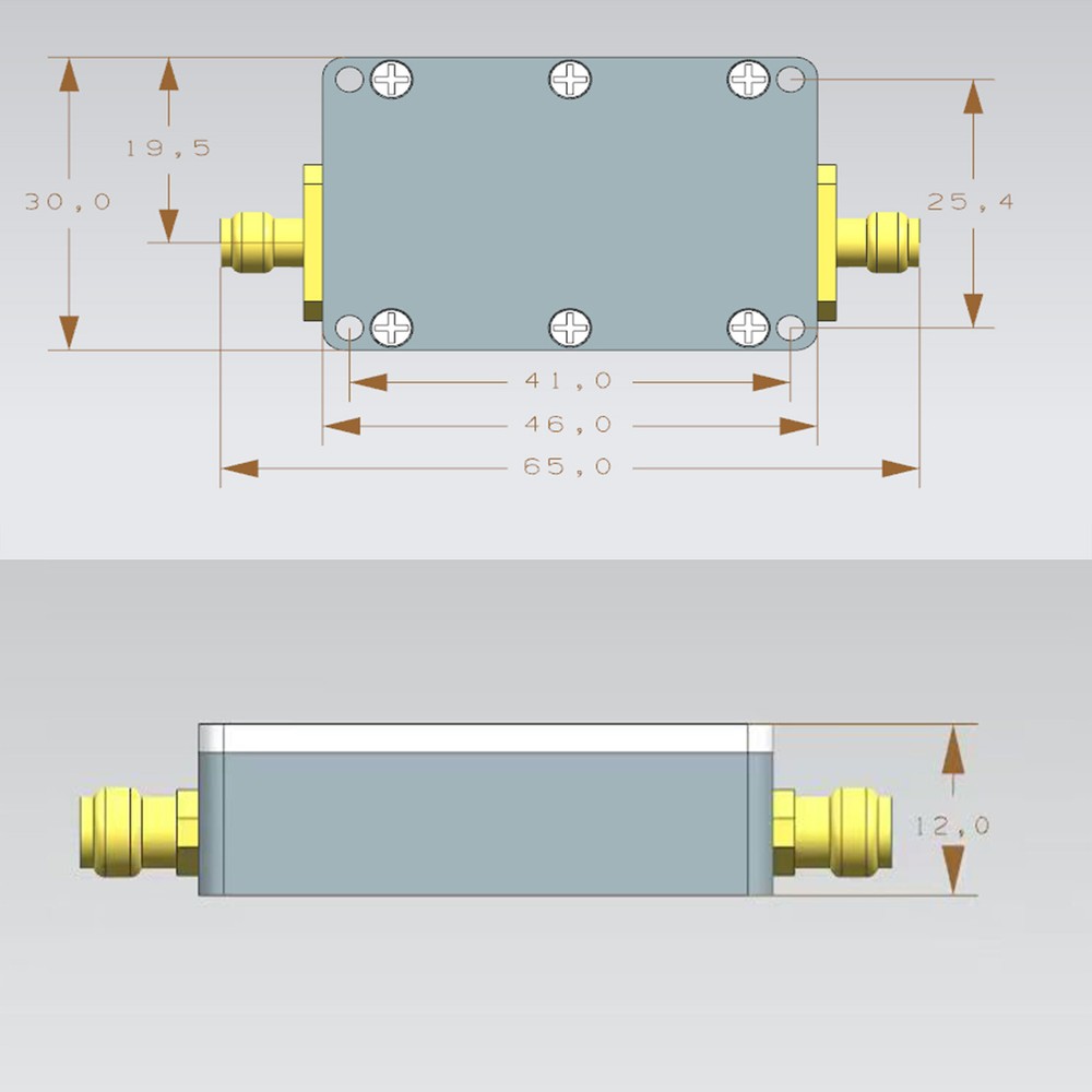 10M-6GHz RFAmplifier 20dB High Gain Driver Receiving Amplifier Receiver System B