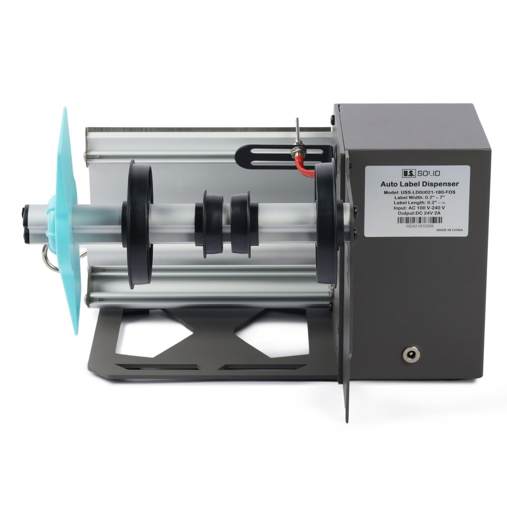 U.S. Solid Automatic Label Dispenser for Long Label Rolls and Fanfold Label