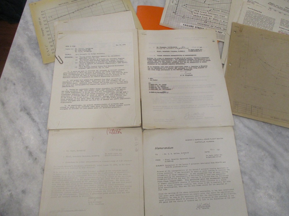 1960s NASA MSFC/BOEING APOLLO/SATURN V ACTUATOR TESTING REPORTS INTERNAL NOTES++