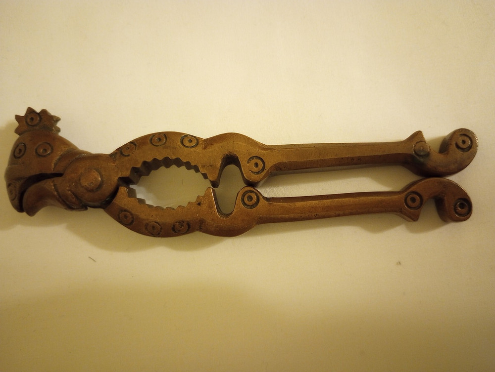 Vintage Brass Rooster Chicken Nutcracker / Bottle Opener