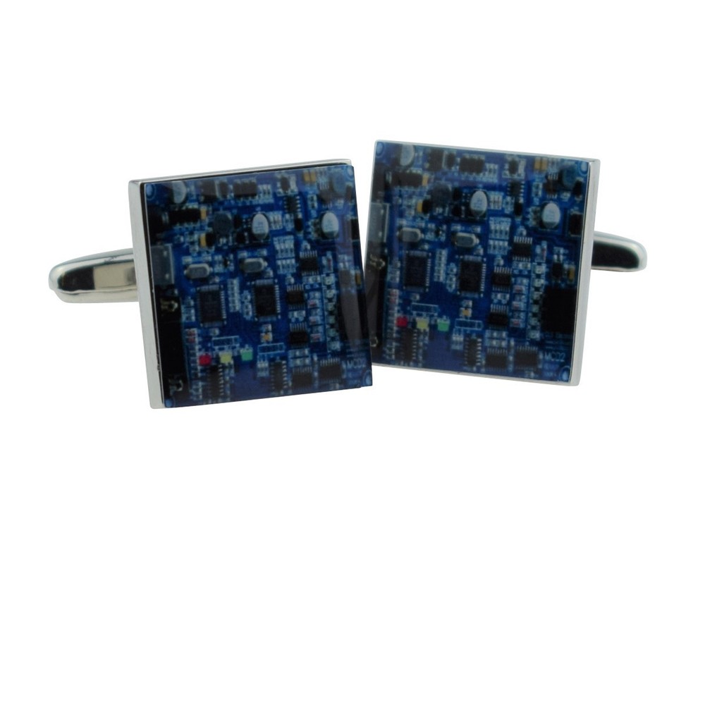 Blue Circuit Board Image Style Cufflinks X2BOCS018