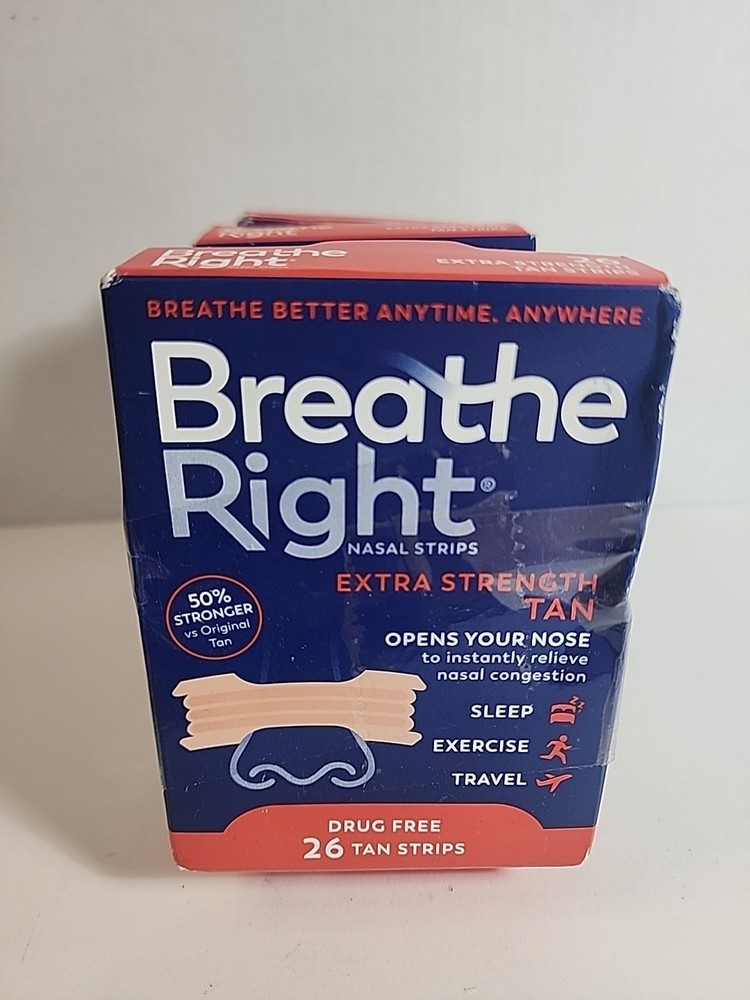 5×BREATHE RIGHT NASAL STRIPS-EXTRA STRENGTH TAN (26 Ct. Per Box)