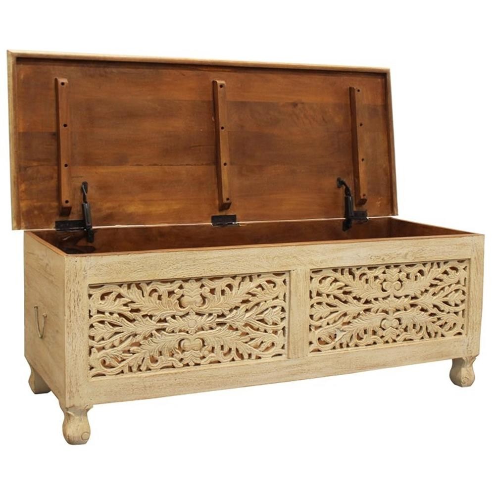 Carter Solid Wood Storage Chest in Ivory
