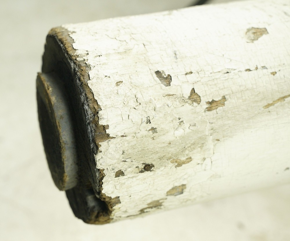 Pair of Reclaimed 91 in. White Round Solid Wood Columns