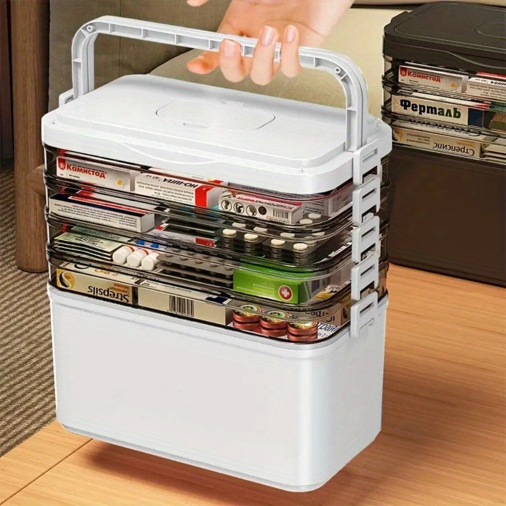 Medicine storage box,empty home emergency kit container,Transparent Storage Box