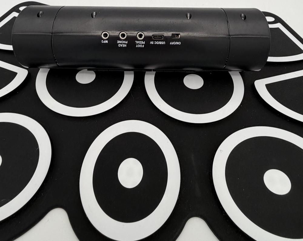Electronic Drum Set 9 Pads Drum Practice Pad Kit Roll-Up Electric Drum Set READ