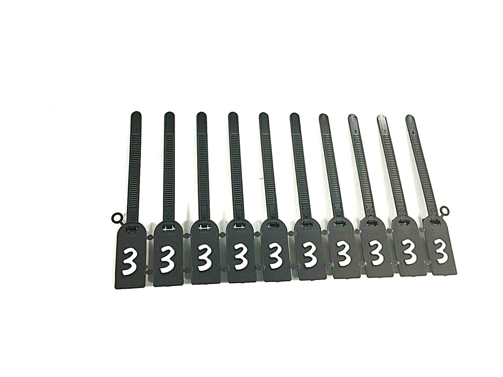 980N-3, Black Security Tags, (Pack of 20)