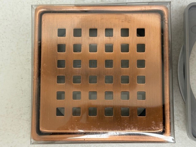Everbilt Watershield Shower System 4 in. Bronze Square Grid Drain Grate