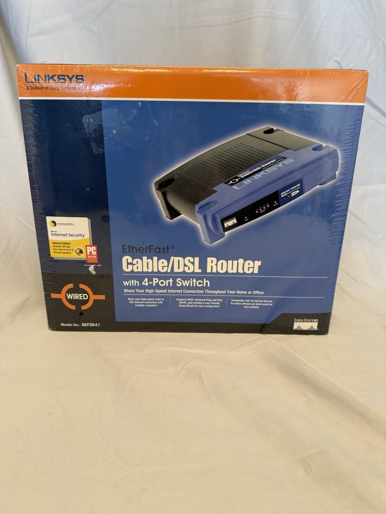 Linksys BEFSR41 EtherFast Cable/DSL Router 4-Port Switch 100 Mbps Wired-Ethernet