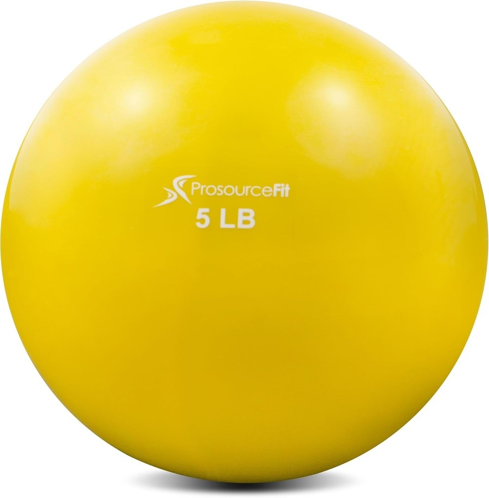 ProsourceFit Weighted Toning Exercise Balls for Yellow 5lb, 5lb