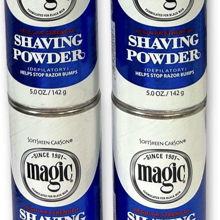 4 SoftSheen Carson Magic Razorless Shaving Powder Regular Strength 5 oz Blue Can
