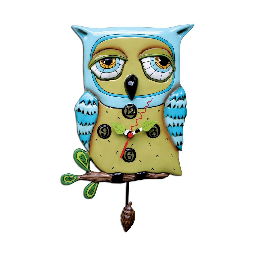ALLEN DESIGN WALL CLOCK  P1062 "OLD BLUE OWL"