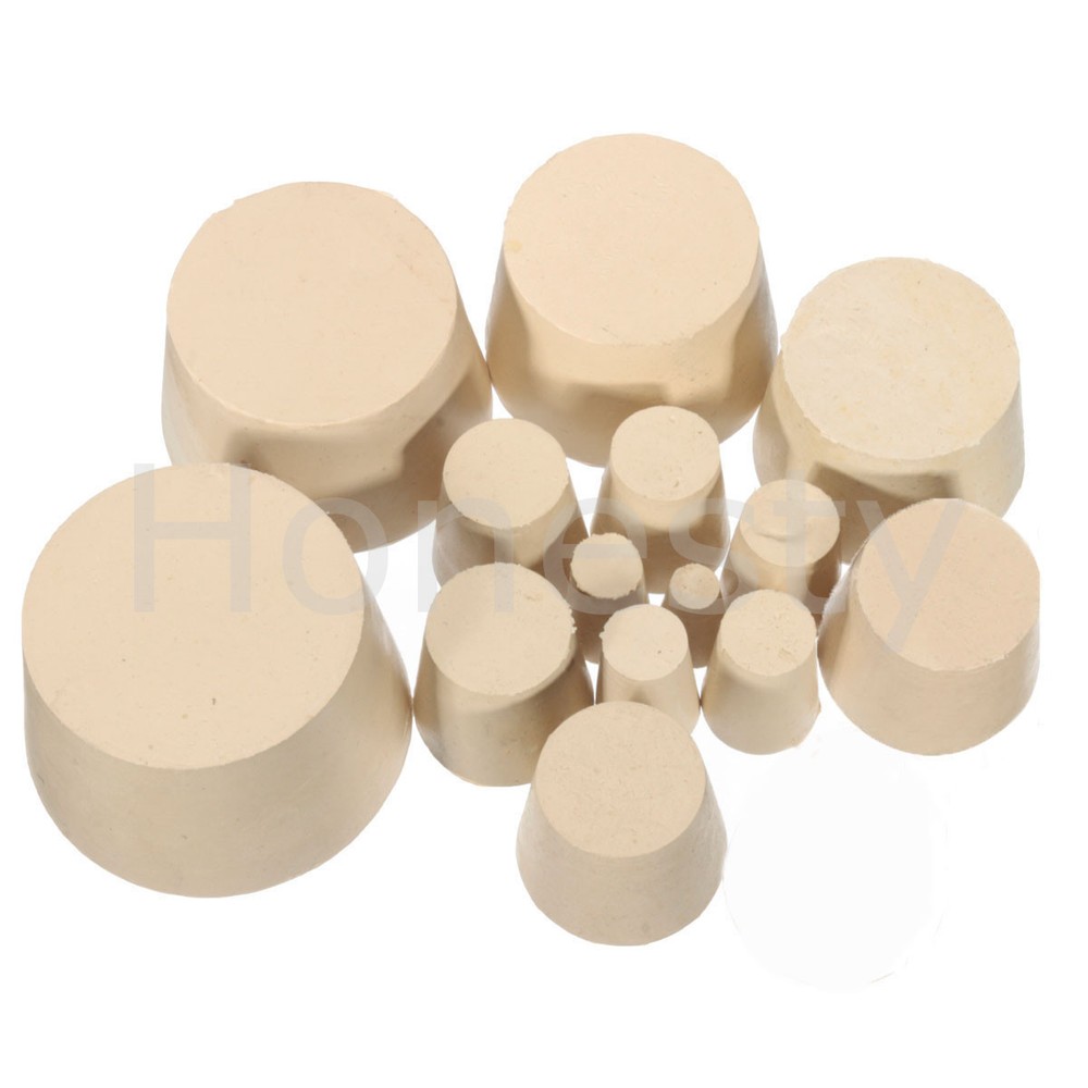 Solid Rubber Stopper Bung Laboratory Engine Seal Flask Tapered Tube Plug 15 Size