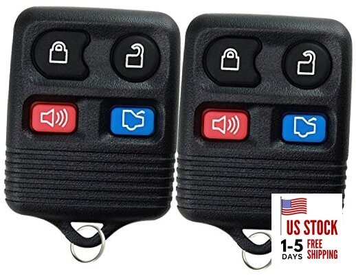 2  Replacement Keyless Entry Remote Control Key Fob Clicker Transmitter - Black