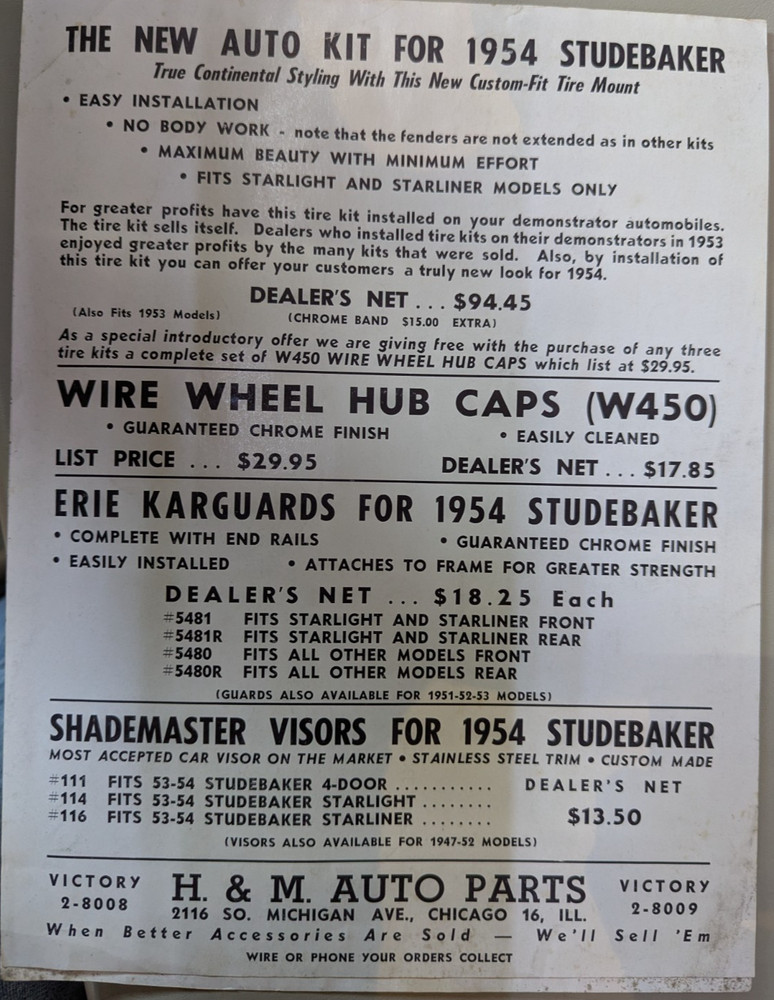 1954 Studebaker Accessory H & M Flyer