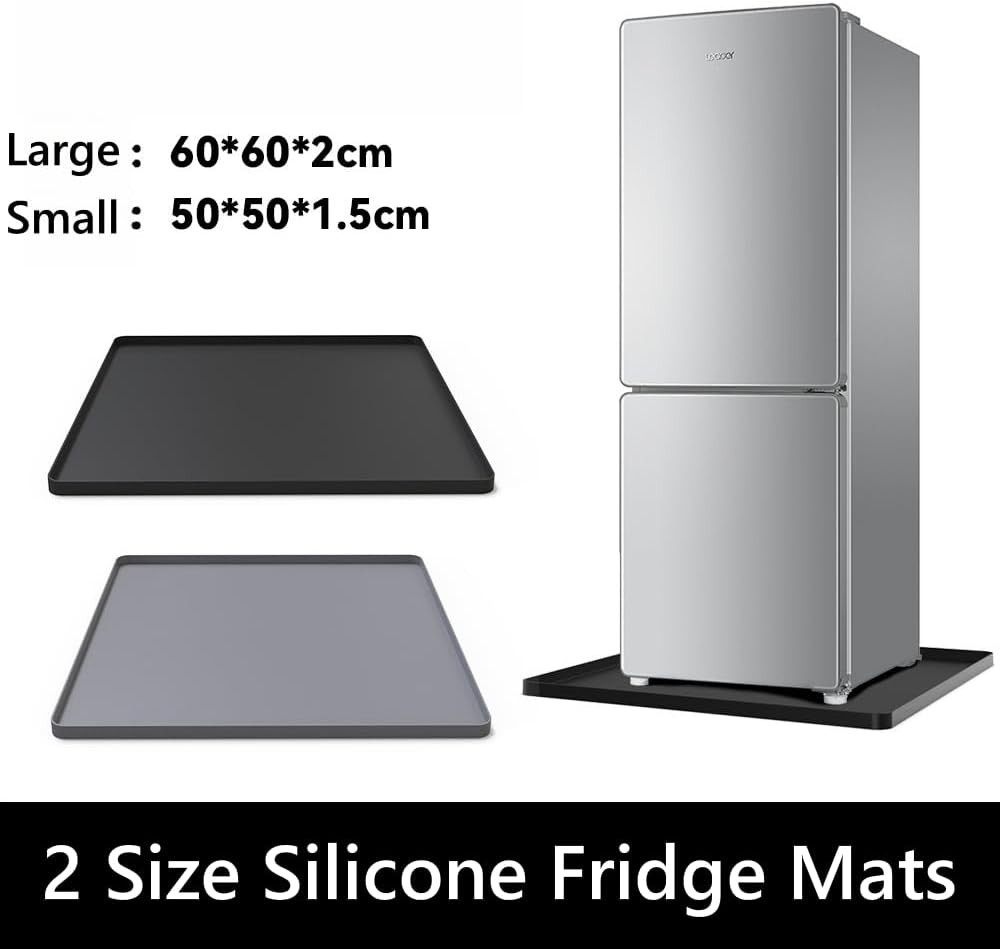 Mini Fridge Silicone Mat 20x20 Inch Raised Edges Drip Tray Floor Protector