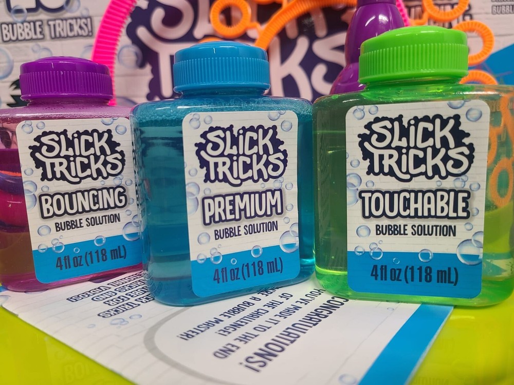 Slick Tricks MAGIC Bubble Kit 20 Bubble Tricks Kids 5+ years Bouncing, Premium