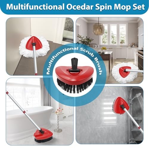 4 Pack Spin Mop Replacement Head Compatible with O Cedar EasyWring 1 Tank Gray