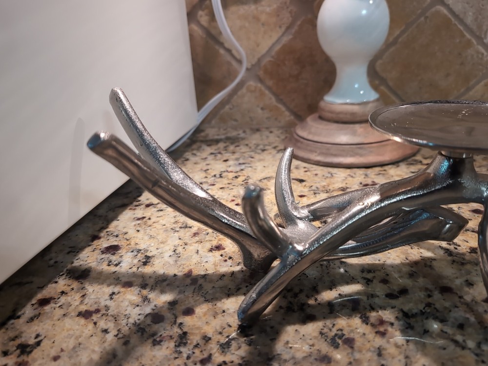 Candelabras Candle Holders 3 Silver Antlers