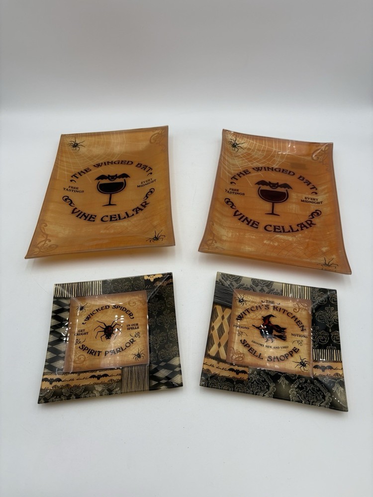 Halloween Glass Serving Platters And Side Plates