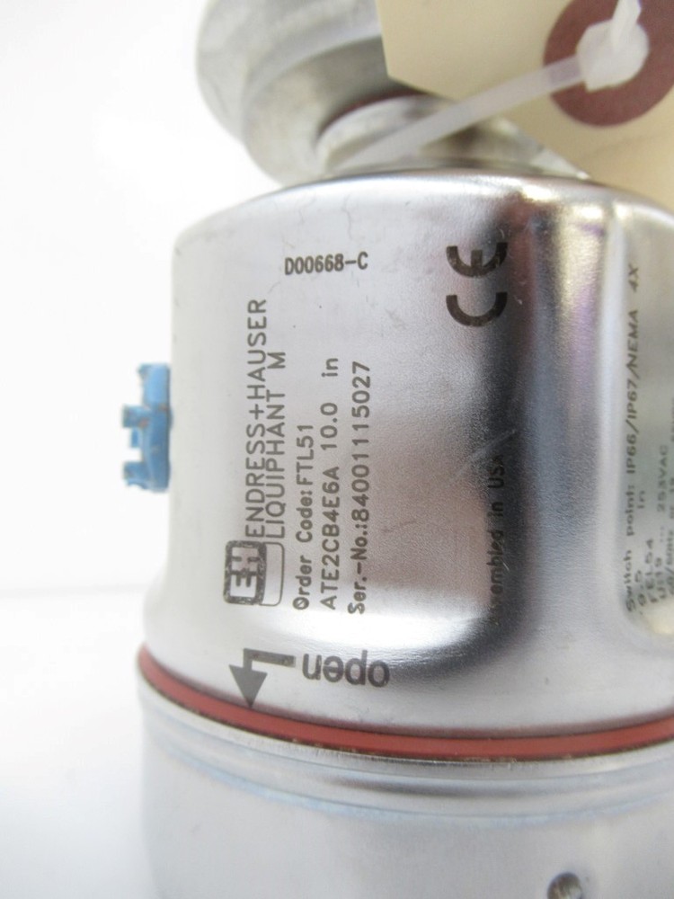 Endress + Hauser FTL51- ATE-2CB4E6A T.CLAMP 2'' Level Switch(USED TESTED)