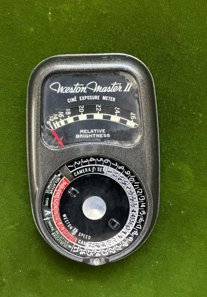 Vintage Weston Master II Cine' Exposure Light Meter Model 736 with leather case