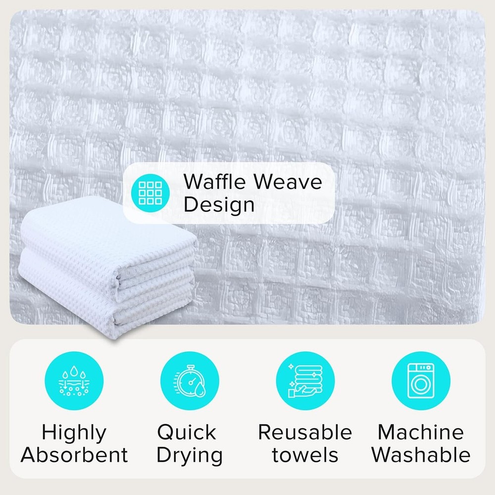 Sauna Blanket Insert Towel - 2 Pack Soft White Cotton Waffle - Comf... Fast Ship
