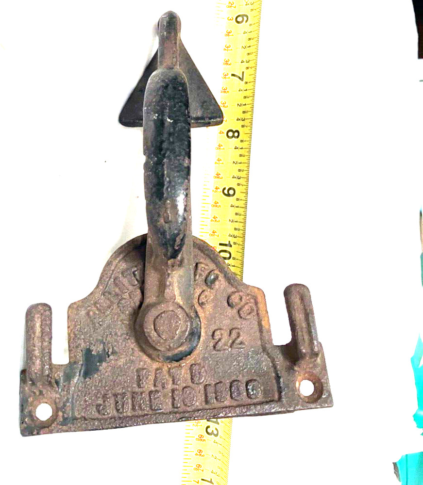 Antique CAST IRON Gate Latch,  1906  patent