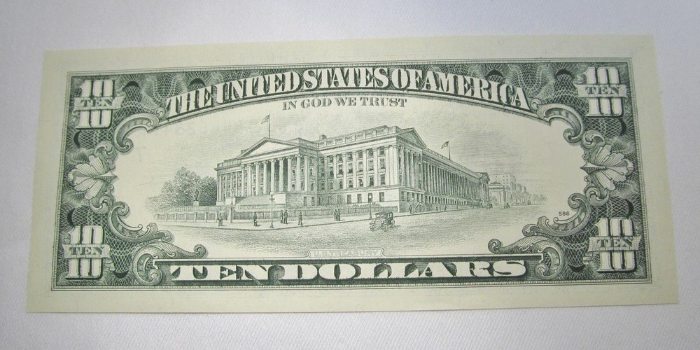 1993 $10.00 Federal Reserve Offset Printing Error Note GEM CU C341