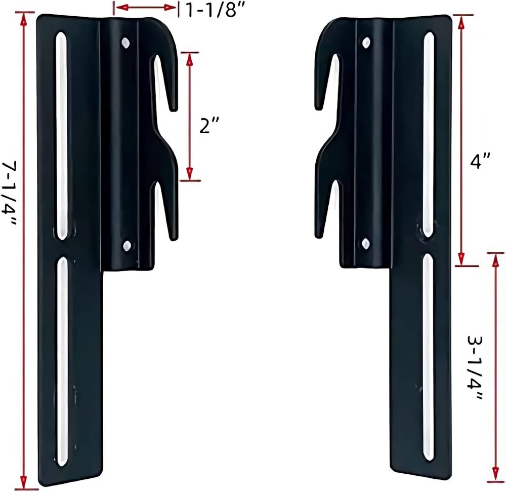 2Pcs #711 Bolt-On to Hook-On Bed Frame Conversion 2pcs 711 brackets, Black