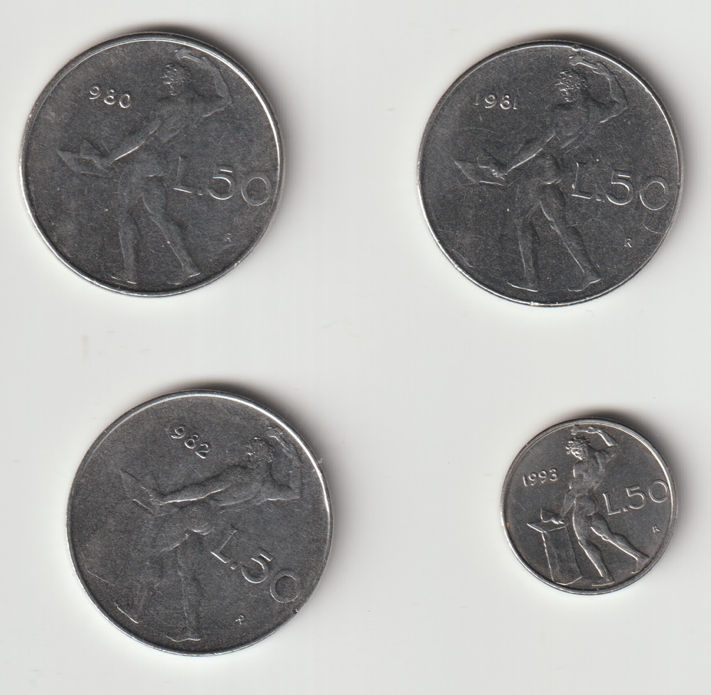 ITALY 50 Lire--22 different coins