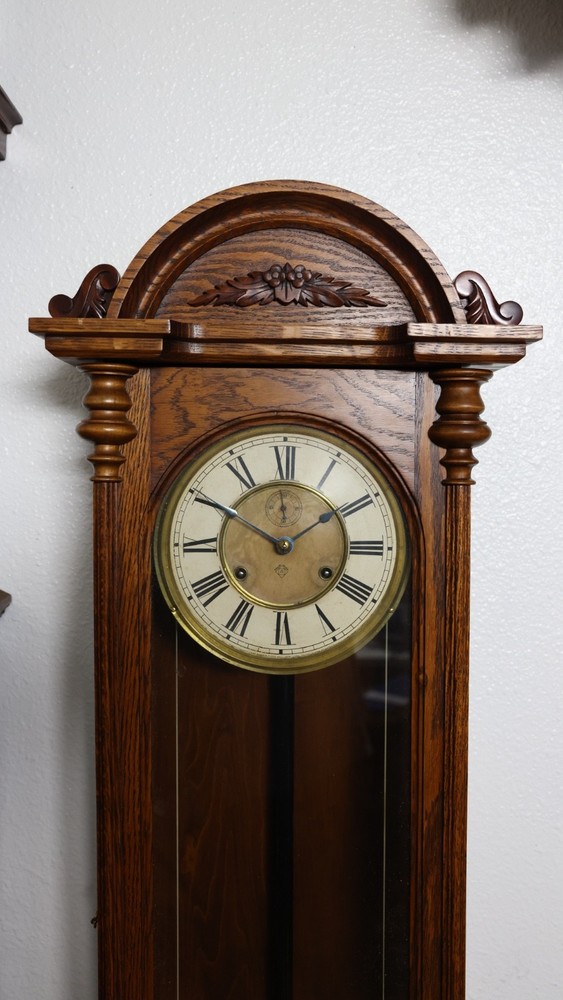 Antique Ansonia Capitol Weights Driven Regulator Wall Clock