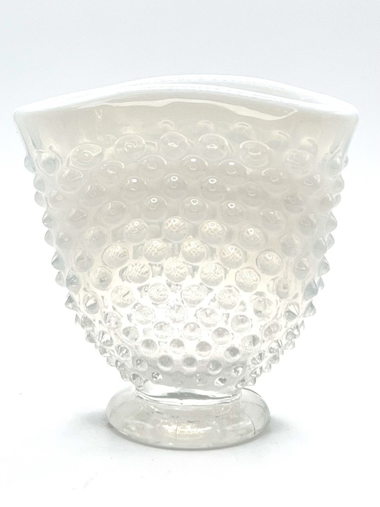 Hobnail Clear Iridescent Vase