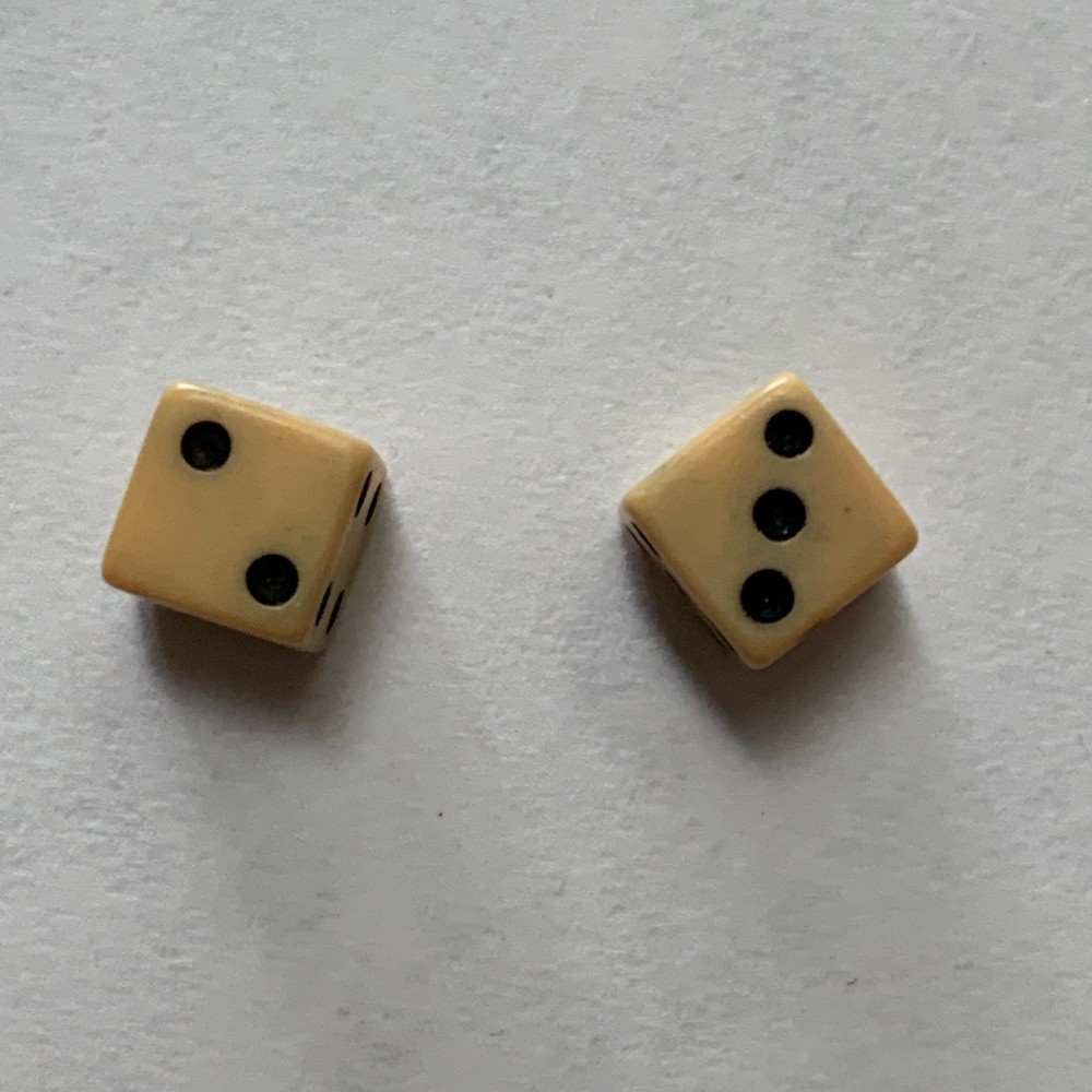 Two 1/4” Butterscotch Dice