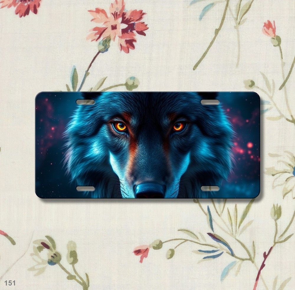 Unique Wolf License Plate Custom Auto Tag Birthday Gift