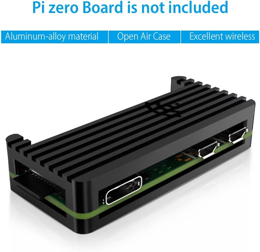Case for Raspberry Pi Zero 2 W/Zero W, with Aluminum Case, 20Pin GPIO Header, Mi
