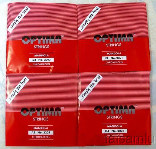 Germany OPTIMA Mandola Chrome Strings Red 2205, Loop End, a full set