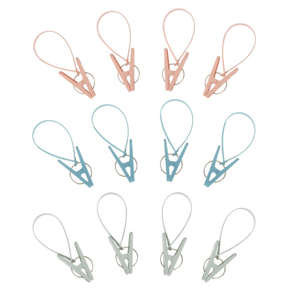 12 Pcs Hanging Clips for Clothes Anti-rust Space-saving Clothespin